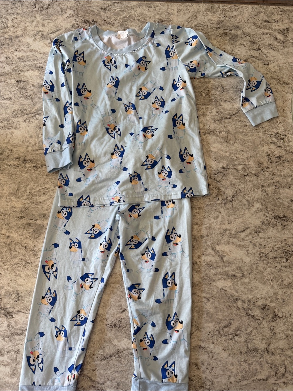 Kids Blue Character Print Pajama Set